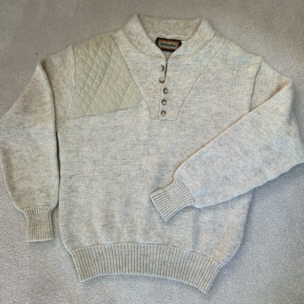 Remington Quilt Shoulder Button Neck Sweater